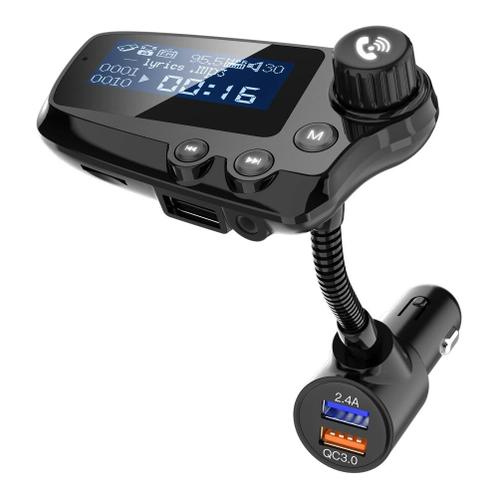 DrPhone BC19  FM Transmitter - LCD Scherm - Handsfree  Blu