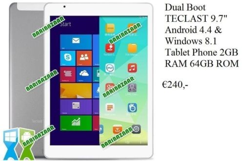 Dual boot Android 4.4 amp Windows 8.1 tablet 2GB Ram 64GB Rom