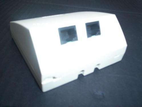 (Dubbel) Contactdoos ISDN opbouw KPN Telecom wit ASA 22Ing.