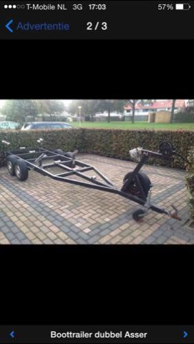 Dubbelasser boottrailer 