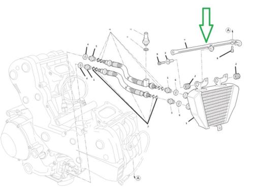 Ducati 848 1098 1198 onderdeelnr 83014091A Stay Oil Cooler