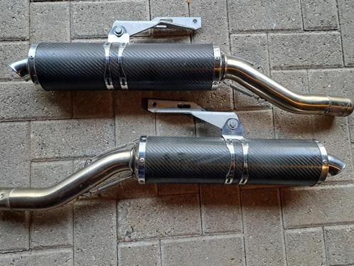 Ducati 851 - 888 - 900 50mm Carbon Dempers hoog met beugels
