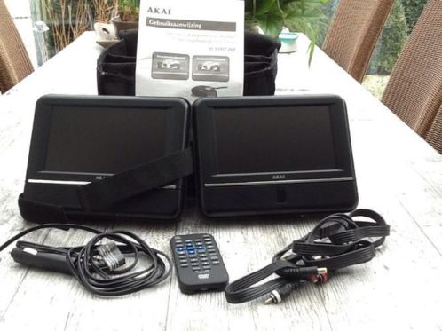 DVD portable voor in de auto, Akai, 2 beeldschermen