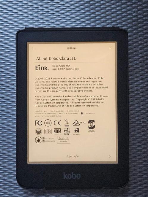 E-reader kobo clara HD paperwhite  sleepcover hoes