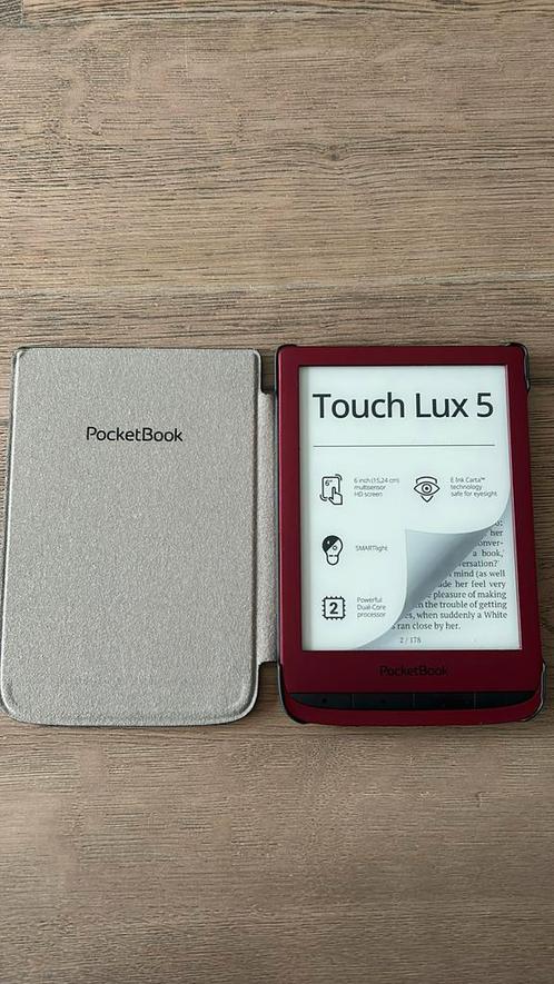 E reader pocketbook Touch Lux 5 inclusief beschermhoes