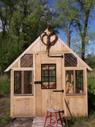 Eiken tuinkas tuinkamer serre Gietijzeren ramen en ornamente