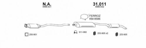 Einddemper CHRYSLER VOYAGER II (GS)  1995.01-2001.03