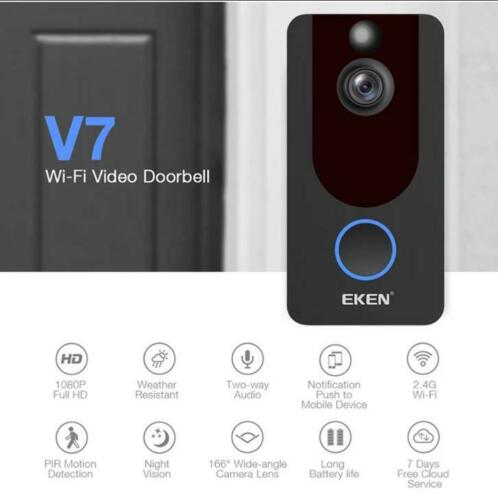 Eken V7 WiFi deurbel compleet