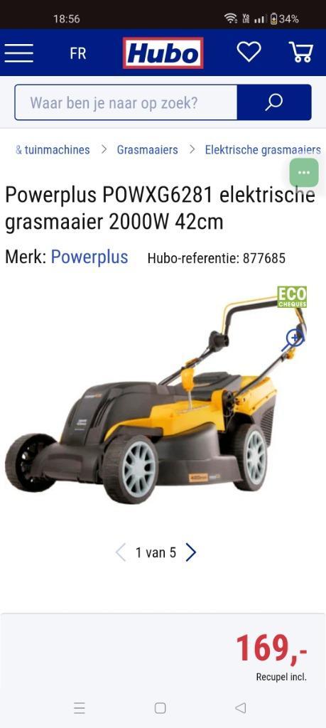 Electrische grasmachine 42 CM 2000 watt