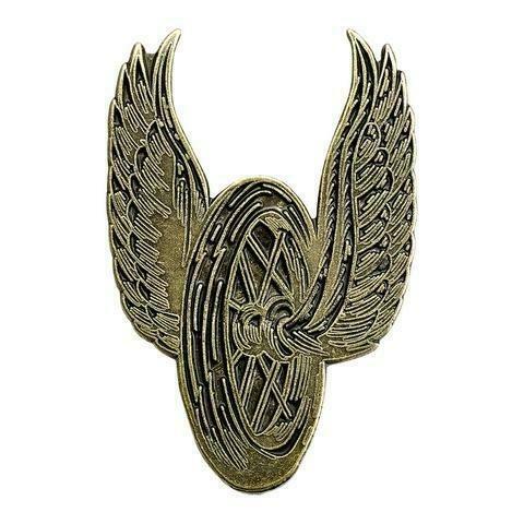 Emaille Pin Winged Wheel - Messing