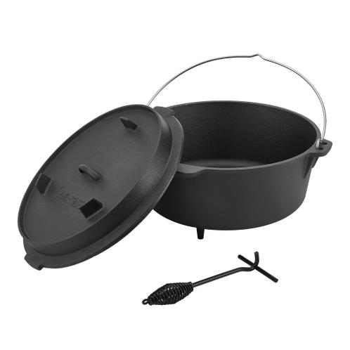 en.casa Dutch Oven Enkhuizen met deksel gietijzer zwart 13