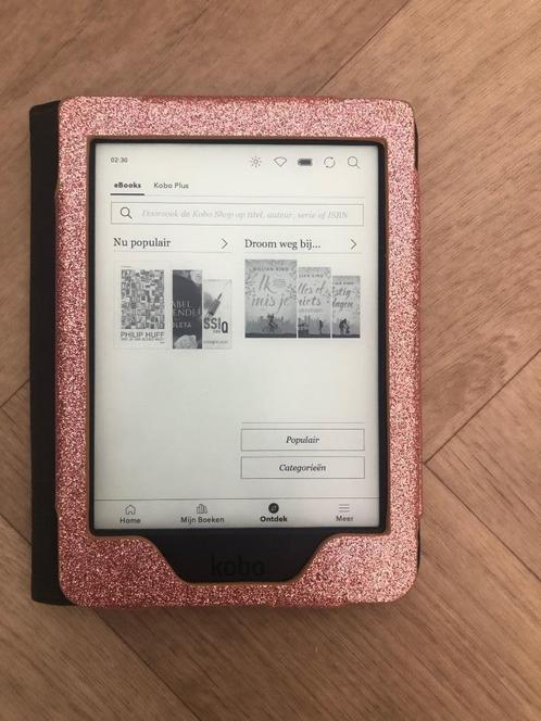 Ereader kobo nia zwart inclusief glitter hoes