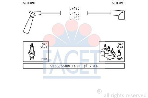 Facet 47007 Ignition cable kit Chevrolet  Daewoo