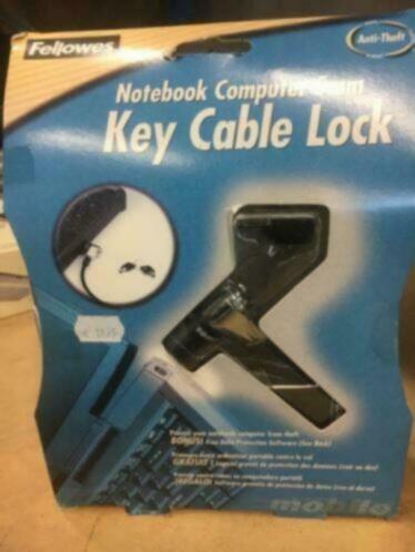 Fellowes Notebook Laptop Computer 5mm Key Cable Lock Anti-th