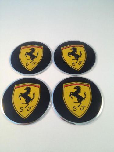 Ferrari Aluminium 55 mm Naafstickers  Naaf Stickers Kap Dop