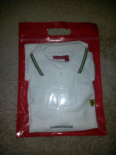 Ferrari poloshirt, wit, mt L