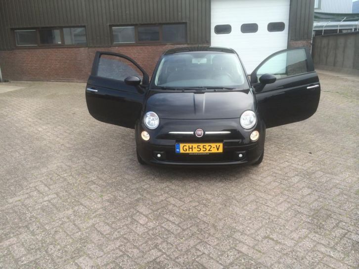 Fiat 500 1.2 Lounge Zwart BJ 2008 Airco 73.800KM