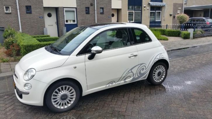 Fiat 500 1.4 16V (100 pk) 2008 Wit, slechts 62.000 kilometer