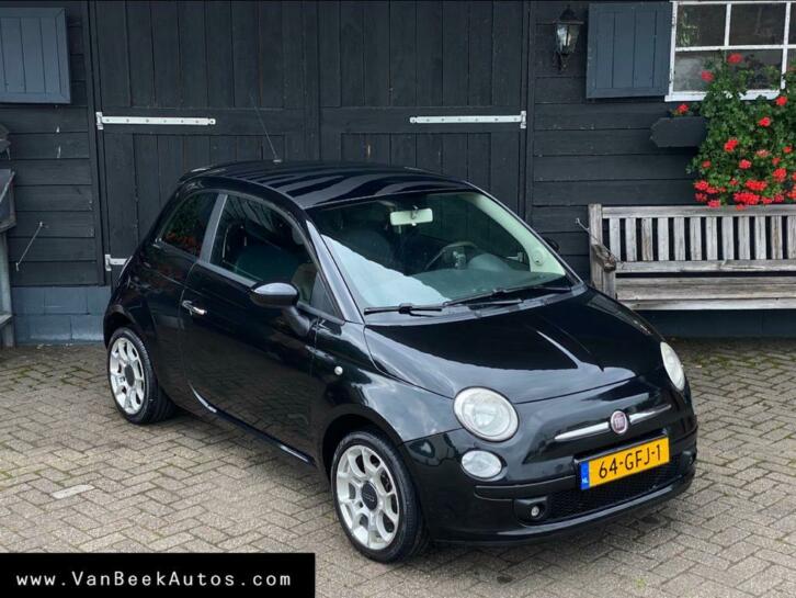 Fiat 500 1.4 16V C 2008 Zwart Apk Airco Bomvol SoundSystem