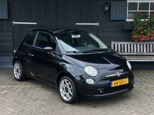 Fiat 500 1.4 16V C 2008 Zwart Apk Airco Bomvol SoundSystem