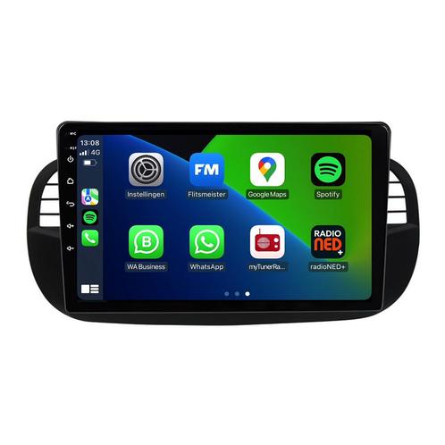 Fiat 500 Android Autoradio zwart  2007 tm 2015  CarPlay