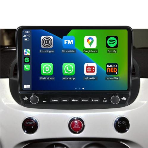 Fiat 500 Android Autoradio zwart  Elegant design  CarPlay