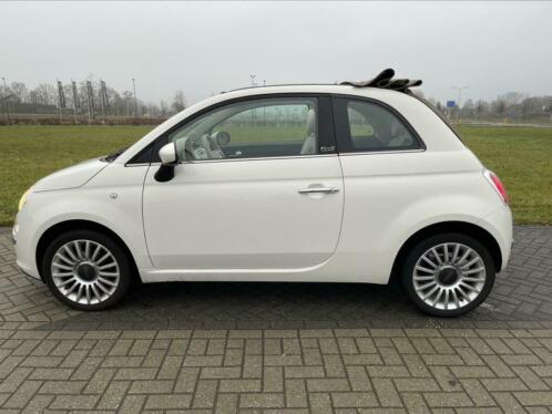 Fiat 500 cabrio, crme wit, 2011, schadevrij, 93115km