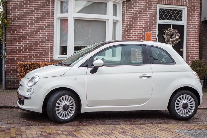 Fiat 500 Lounge 0.9 TwinAir 2013 Wit met panoramadak