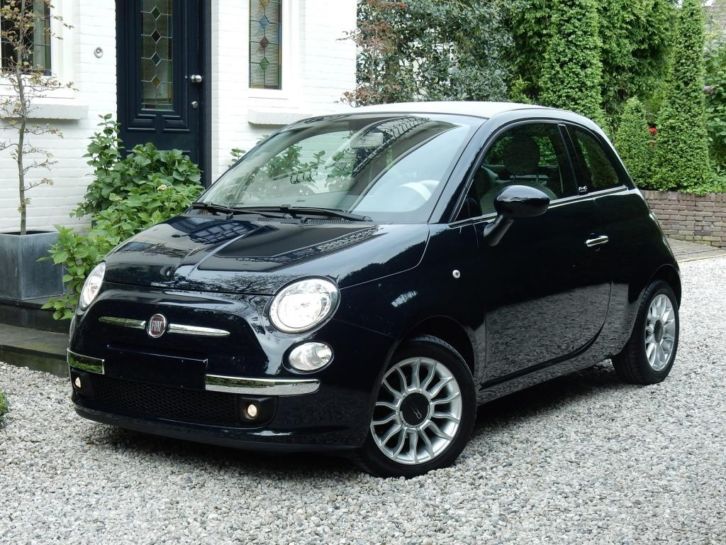 Fiat 500C Twinair Cabrio Blauw Beige dak Lounge Airco 1e eig