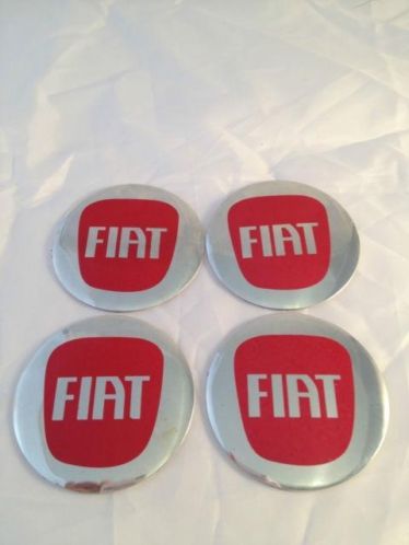 Fiat Aluminium 55 mm Naafstickers Naaf Stickers Kappen Dop