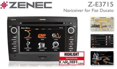 Fiat Ducato navigatie-systeem Zenec Z-E3715 nieuw