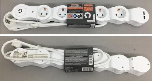 Flexibele stekkerdoos (Silvercrest,5x stekker2x USB-A, wit)