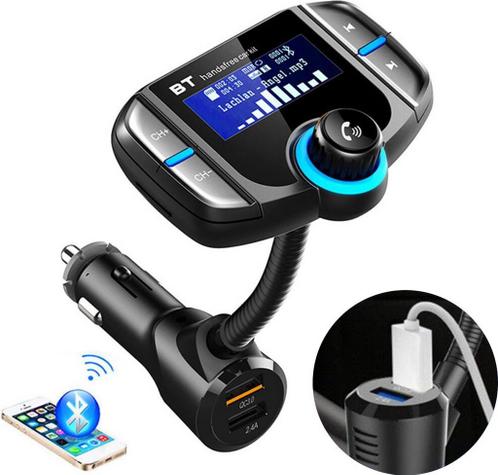 FM Transmitter Bluetooth met scherm - Autolader USB opladers