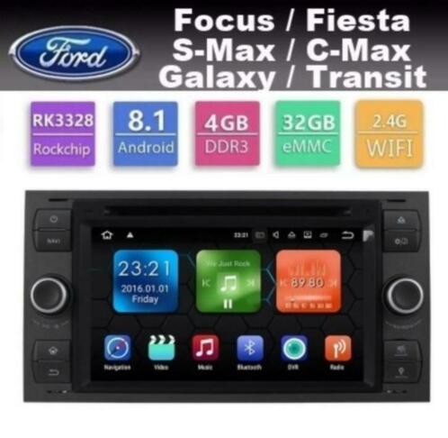 Ford Focus Cmax Kuga Transit radio navigatie android 8.1 dab