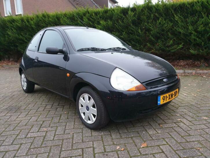 Ford KA 1.3 I 2007 Zwart AIRCO APK 14-08-2021.LAGE KM STAND