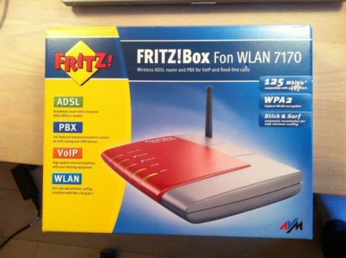 Fritzbox 7170 Fon WLAN ADSL en PBX voor VoIP modem