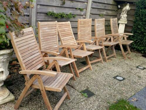 FSC  6 houten stoelen voor terras enof eettafel  Tuin