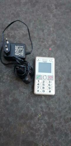 Fysic Senioren telefoon, zilverkleurig, grote toetsen.
