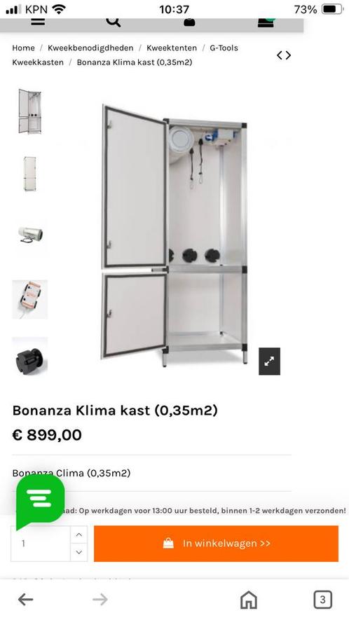 G-Tools Bonanza klima kast 0.35 m2 compleet inclusief lamp