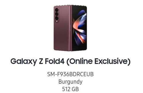 Galaxy Z Fold4  Burgundy  SM-F936BDRCEUB  512 GB  o.excl