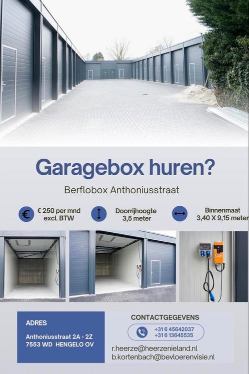 Garagebox huren. Wijk Berflo es Hengelo. Grote garagebox