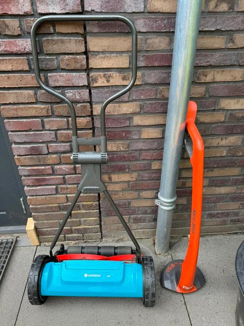 Gardena 400 grasmaaier met Flymo minitrim