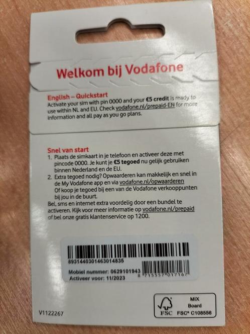 Geboortedatum Mooi 06 Nummers Vodafone Prepaid Nieuw Geseald