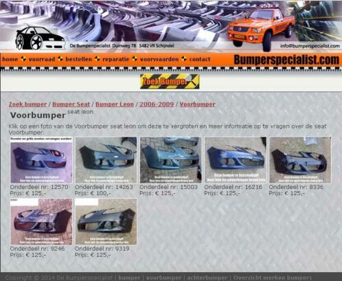 Gebruikte Bumpers (webshop) oa Range Rover Sport Evoque etc