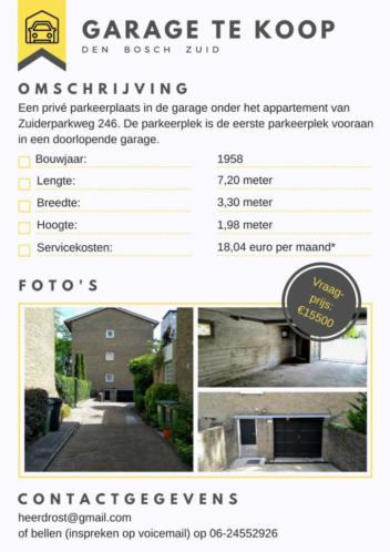 Gedeelde garage te koop - Den Bosch zuid