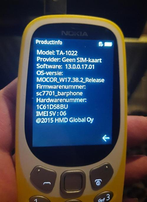 Gele Nokia 3310 dual sim incl. toebehoren in nieuwstaat
