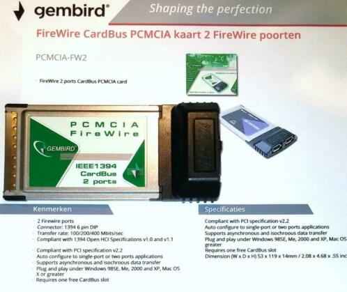 Gembird PCMCIA FireWire IEEE 1394 PC Cardbus Adapter Mac OS