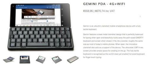 Gemini PDA WIFI 4G LTE, Nieuw