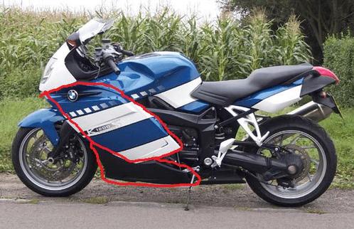 GEZOCHT BMW K1200S Linker kuipdelen panelen met logo