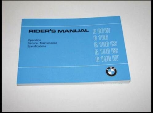 gezocht BMW R100RT handleiding instructieboekje 1982